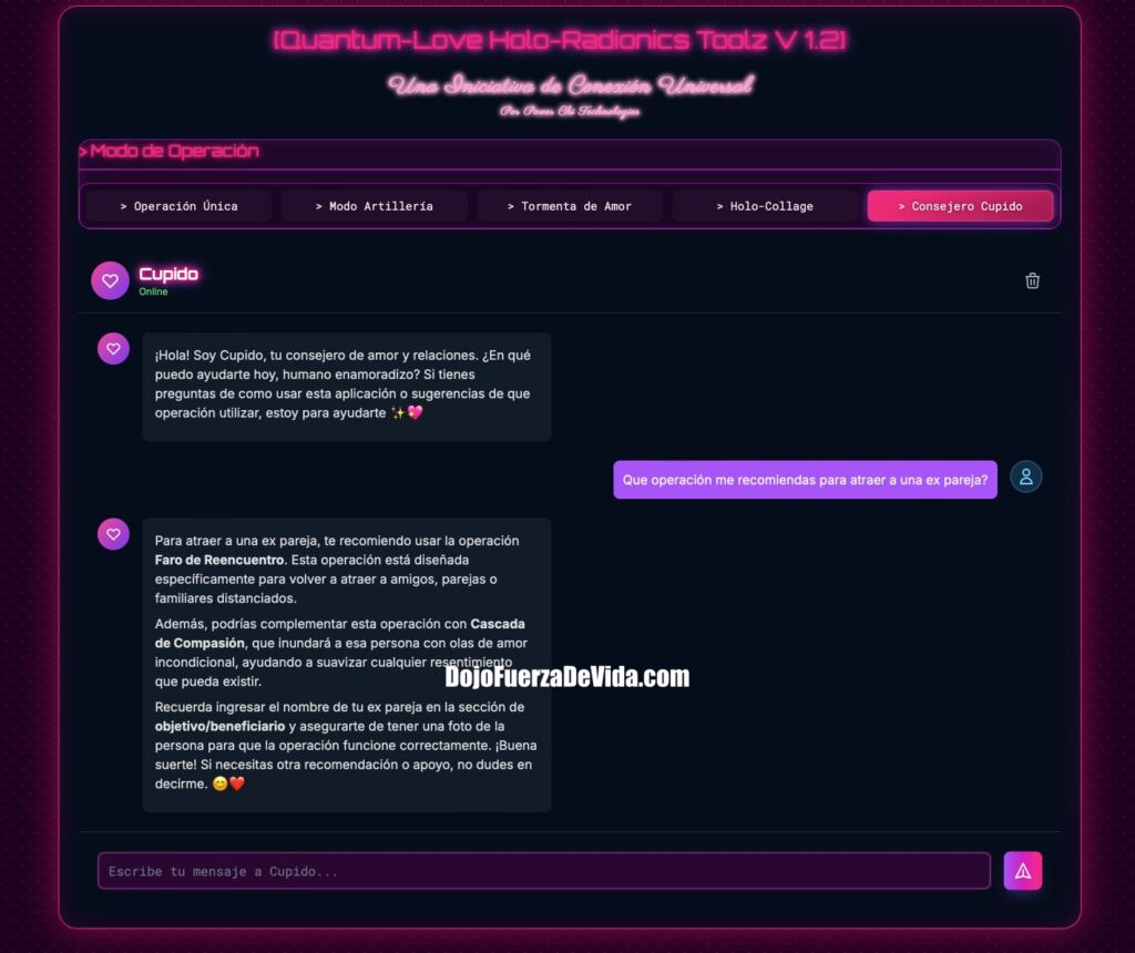 software radiónico del amor,radiónica cuántica,universo holográfico,inteligencia artificial,relaciones conscientes,sanar heridas emocionales,atraer alma gemela,chakra corazón,software de sanación,manifestar amor,IA radiónica,vibración del amor,frecuencia cuántica,decreetos para el amor,software espiritual,Quantum Love,herramienta energética,conexión espiritual,Fire Toolz,operaciones radiónicas de amor,software de pareja,energía cuántica,guía espiritual digital,sanar vínculos familiares,sanar relaciones tóxicas,nueva era tecnología espiritual,holograma del amor,chakra del corazón activado