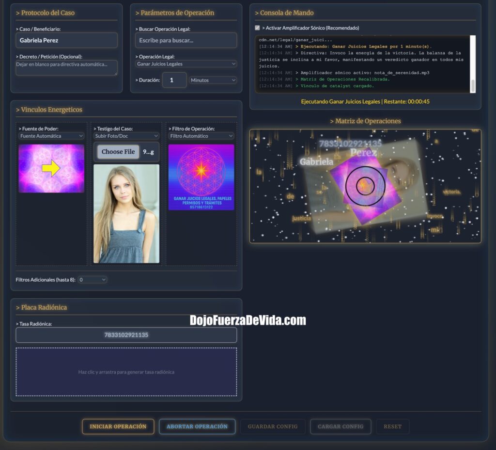 programa quantum holo radionics legal toolz para asuntos legales