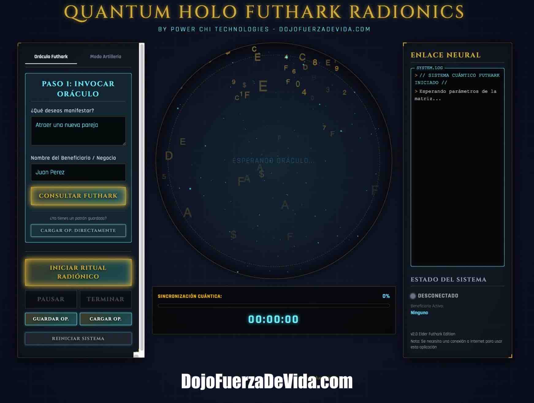 programa quantum holo futhark radionics runes