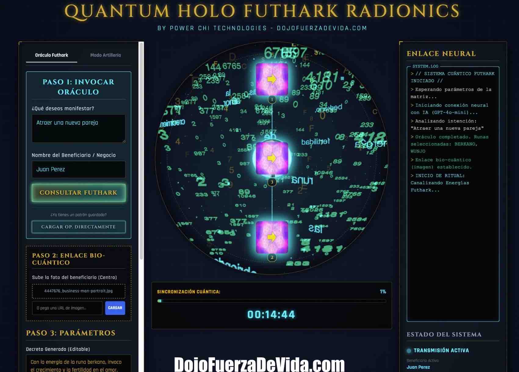 programa quantum holo futhark radionics runes