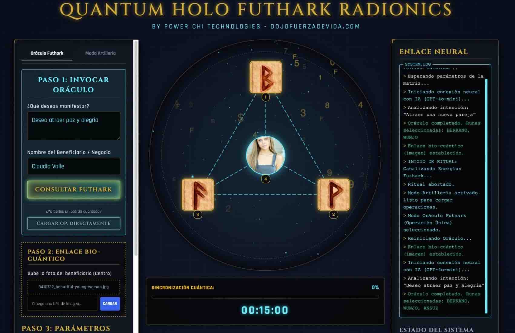 programa quantum holo futhark radionics runes