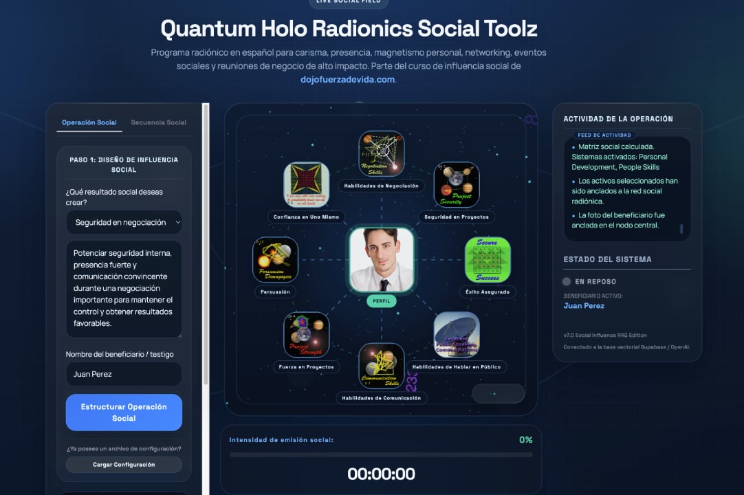 Programa Holo Radionics Social Toolz,software radiónico social,app de carisma personal,magnetismo personal software,programa de influencia social,software de liderazgo y carisma,app para atraer personas,software de networking,programa de autoridad profesional,app de seducción elegante,software para hablar en público,programa de presencia social,app de popularidad social,software de atracción digital,programa de seguridad en negociaciones,software radiónico para reuniones,programa de impacto en entrevistas,app de reconciliación afectiva,software de armonía romántica,programa de influencia empática