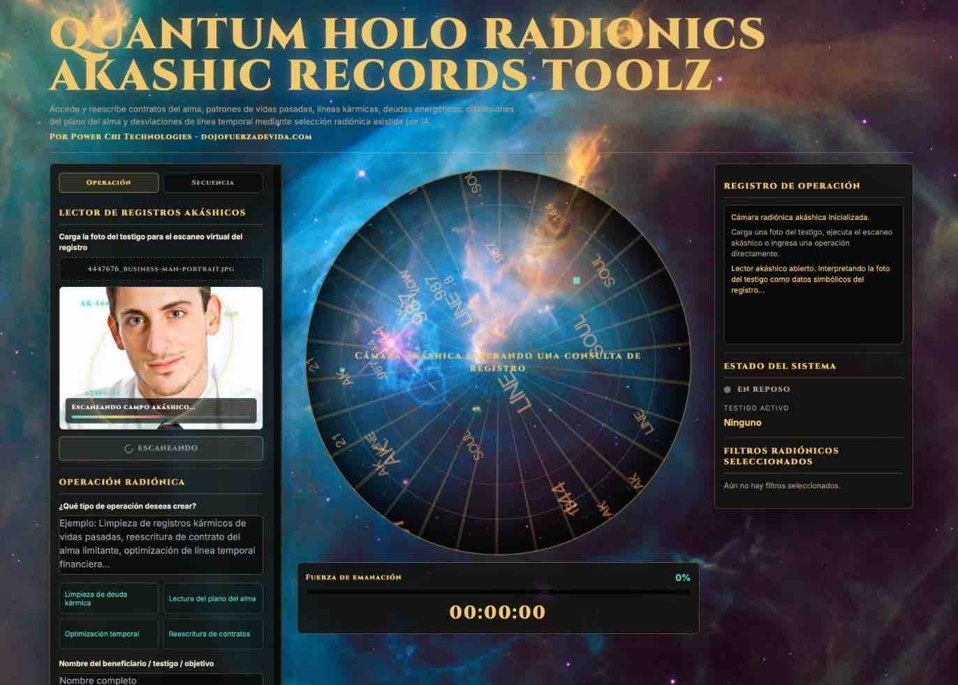 Quantum Holo Radionics Akashic Records Toolz,software registros akáshicos,programa radiónico Windows,radiónica akáshica,IA radiónica,inteligencia artificial radiónica,limpiar deuda kármica,contratos del alma,bloqueos kármicos,software metafísico,registros akáshicos con IA,operaciones radiónicas,filtros radiónicos,decreto radiónico,línea temporal,vidas pasadas,limpieza energética,reprogramación energética,software espiritual,radionics software español,Quantum Radionics,Fire Toolz,Dojo Fuerza de Vida