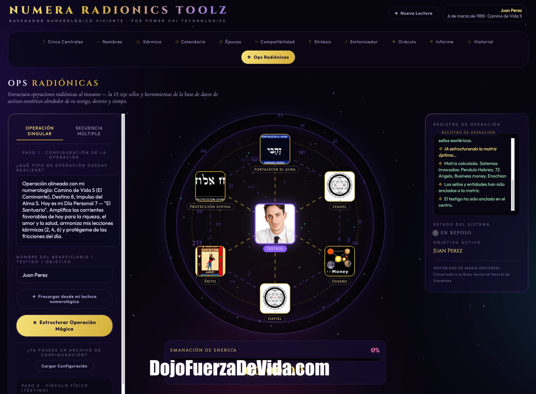 Numera Radionics Toolz,software de numerología,numerología avanzada,numerología radiónica,radionica numerologica,app numerologica,programa de numerología,numerología con IA,inteligencia artificial esotérica,operaciones radiónicas,software radiónico,radionica espiritual,carta numerológica,camino de vida,número de destino,número del alma,compatibilidad numerológica,calendario numerológico,ciclos personales,pináculos numerológicos,deudas kármicas,nombres numerológicos,optimización de nombres,frecuencias solfeggio,oráculo IA,manifestación radiónica,metafísica digital,software esotérico,herramientas holísticas,Dojo Fuerza de Vida