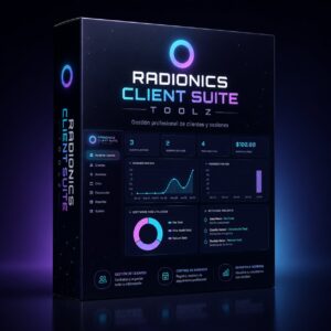Radionics Clients Suite Toolz,software para radiónica,CRM para terapeutas holísticos,gestión de clientes radiónica,historial de sesiones,agenda para terapeutas,facturación de consultas,informes de clientes,software para radiestesia,programa para Reiki,gestión de consultas de tarot,software para astrólogos,CRM offline,software para Windows y Mac,Quantum Radionics Fire Toolz,registro de operaciones radiónicas,administración de terapias holísticas,base de datos de clientes,agenda de consultas espirituales,software para profesionales metafísicos