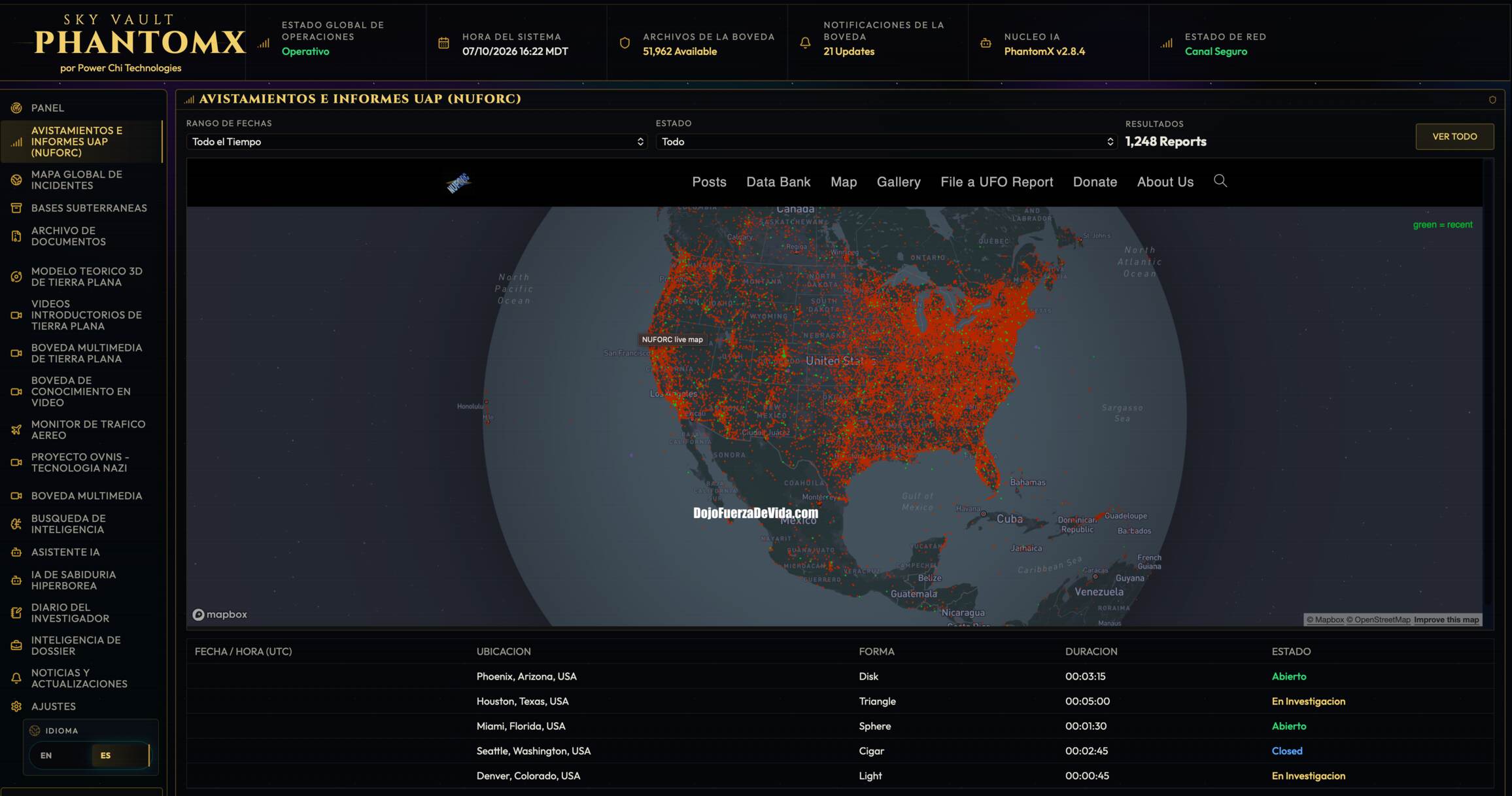 Sky Vault PhantomX,software OVNI,programa para investigar OVNIs,investigación UAP,archivos extraterrestres,documentos OVNI desclasificados,inteligencia artificial OVNI,archivos gubernamentales OVNI,reportes de avistamientos,mapa de avistamientos OVNI,NUFORC,fenómenos anómalos no identificados,investigación alienígena,documentos de divulgación OVNI,bases subterráneas alienígenas,archivos confidenciales OVNI,biblioteca OVNI digital,software de investigación paranormal,estación de inteligencia OVNI,divulgación extraterrestre,expedientes UAP,videos OVNI,fotografías OVNI,dossier de investigación,buscador semántico OVNI,programa OVNI para Windows,programa OVNI para Mac,inteligencia artificial extraterrestre,bóveda de archivos OVNI,investigación de fenómenos aéreos