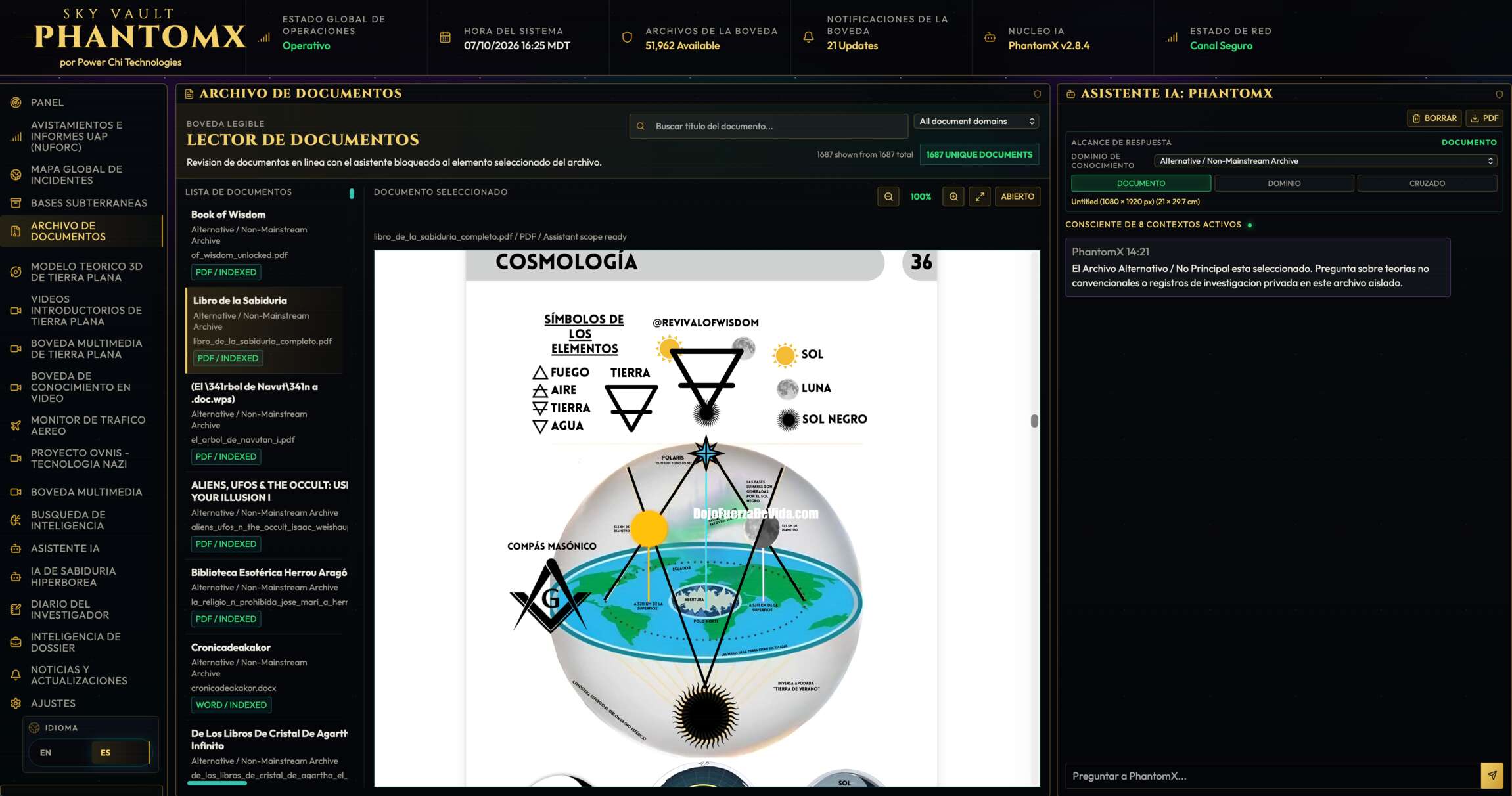 Sky Vault PhantomX,software OVNI,programa para investigar OVNIs,investigación UAP,archivos extraterrestres,documentos OVNI desclasificados,inteligencia artificial OVNI,archivos gubernamentales OVNI,reportes de avistamientos,mapa de avistamientos OVNI,NUFORC,fenómenos anómalos no identificados,investigación alienígena,documentos de divulgación OVNI,bases subterráneas alienígenas,archivos confidenciales OVNI,biblioteca OVNI digital,software de investigación paranormal,estación de inteligencia OVNI,divulgación extraterrestre,expedientes UAP,videos OVNI,fotografías OVNI,dossier de investigación,buscador semántico OVNI,programa OVNI para Windows,programa OVNI para Mac,inteligencia artificial extraterrestre,bóveda de archivos OVNI,investigación de fenómenos aéreos