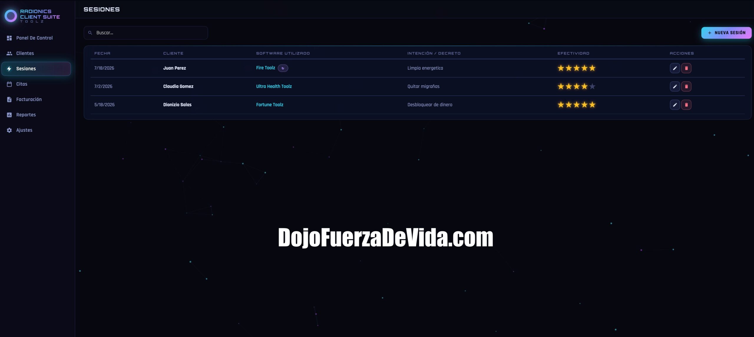 Radionics Clients Suite Toolz,software para radiónica,CRM para terapeutas holísticos,gestión de clientes radiónica,historial de sesiones,agenda para terapeutas,facturación de consultas,informes de clientes,software para radiestesia,programa para Reiki,gestión de consultas de tarot,software para astrólogos,CRM offline,software para Windows y Mac,Quantum Radionics Fire Toolz,registro de operaciones radiónicas,administración de terapias holísticas,base de datos de clientes,agenda de consultas espirituales,software para profesionales metafísicos