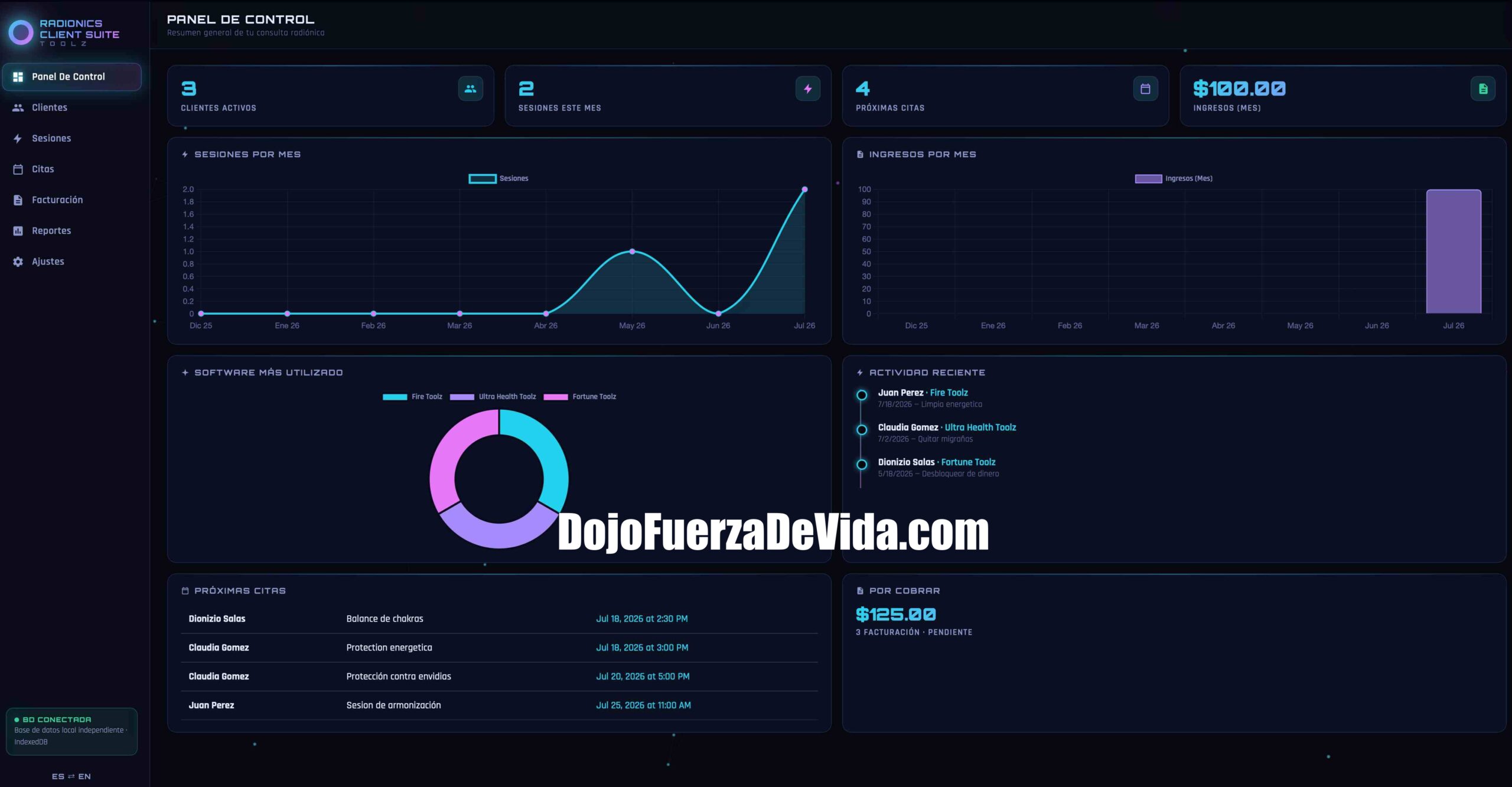 Radionics Clients Suite Toolz,software para radiónica,CRM para terapeutas holísticos,gestión de clientes radiónica,historial de sesiones,agenda para terapeutas,facturación de consultas,informes de clientes,software para radiestesia,programa para Reiki,gestión de consultas de tarot,software para astrólogos,CRM offline,software para Windows y Mac,Quantum Radionics Fire Toolz,registro de operaciones radiónicas,administración de terapias holísticas,base de datos de clientes,agenda de consultas espirituales,software para profesionales metafísicos