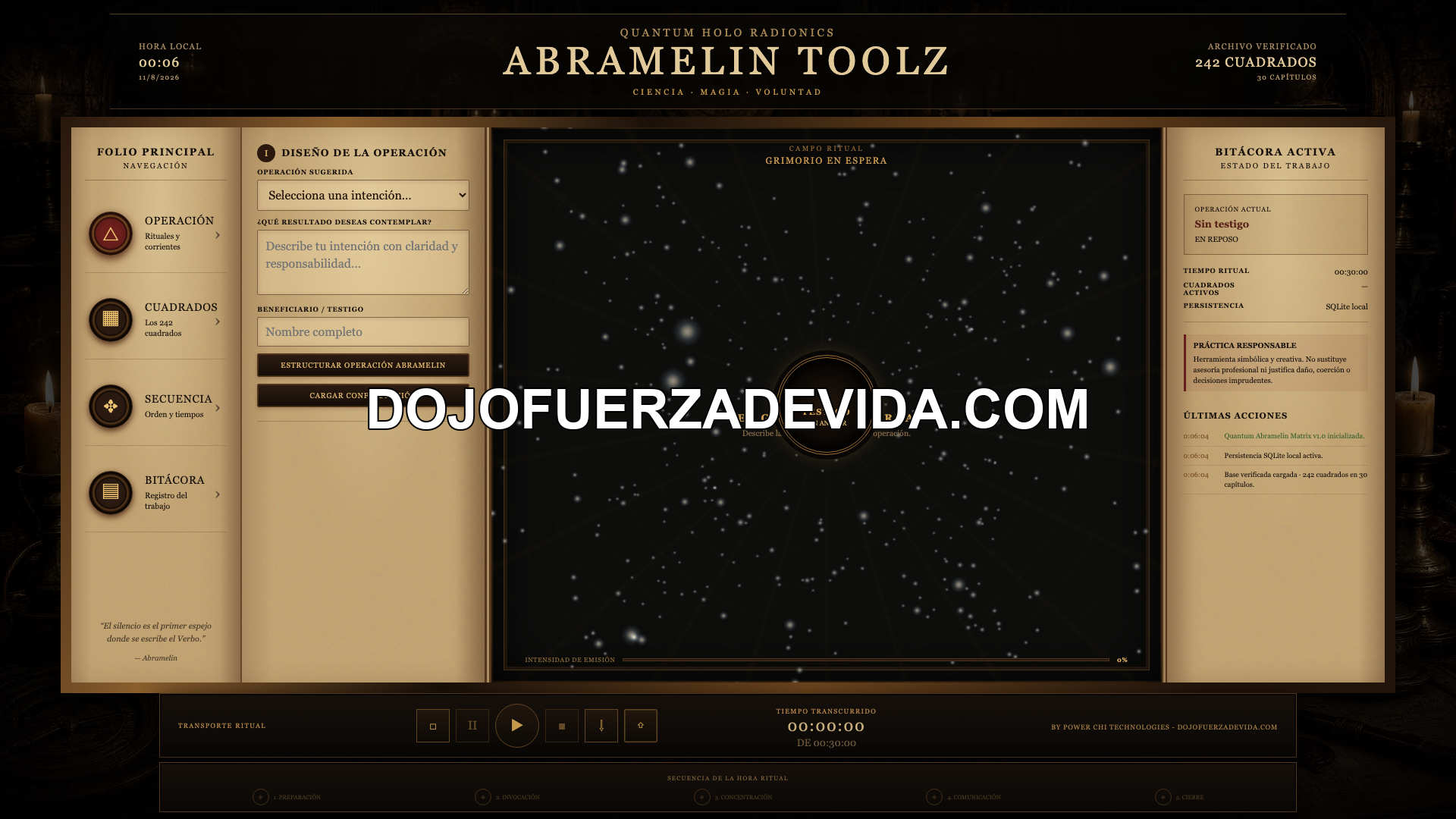 Vista general del campo ritual de Abramelin Toolz