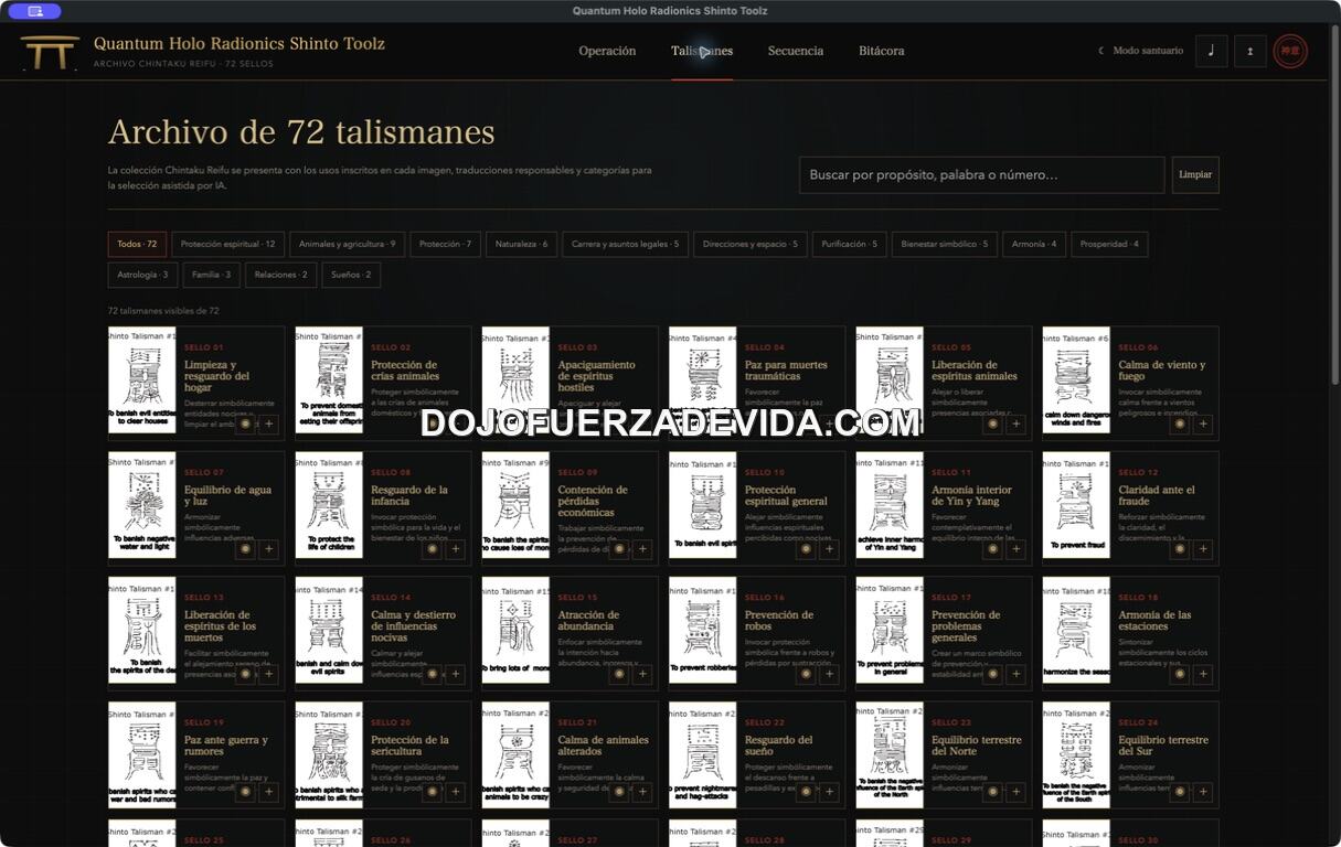 Archivo completo de 72 talismanes Chintaku Reifu