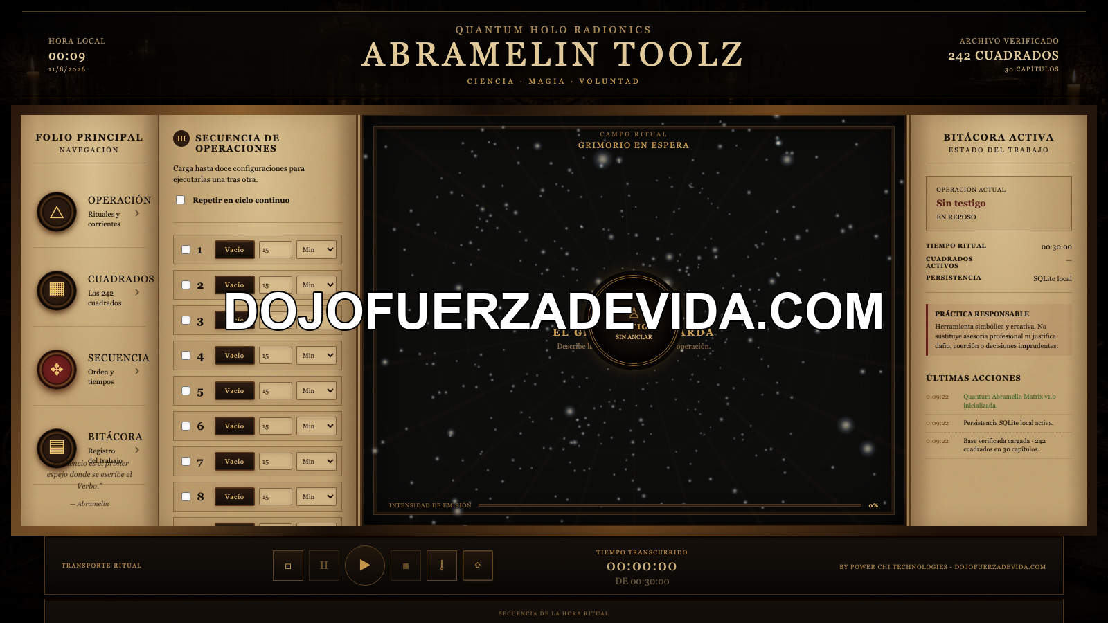 Secuenciador de doce operaciones Abramelin