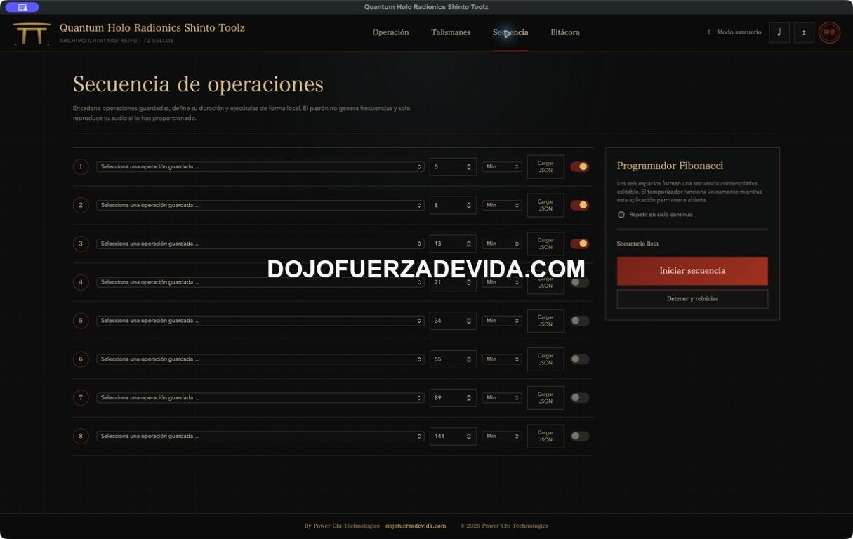 Programador de ocho pasos para operaciones