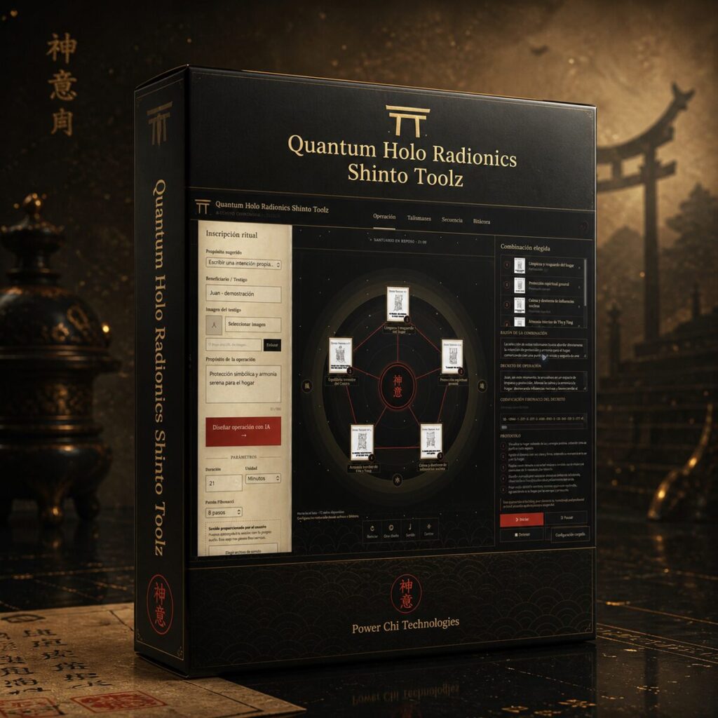 Quantum Holo Radionics Shinto Toolz — santuario digital con 72 talismanes Shinto