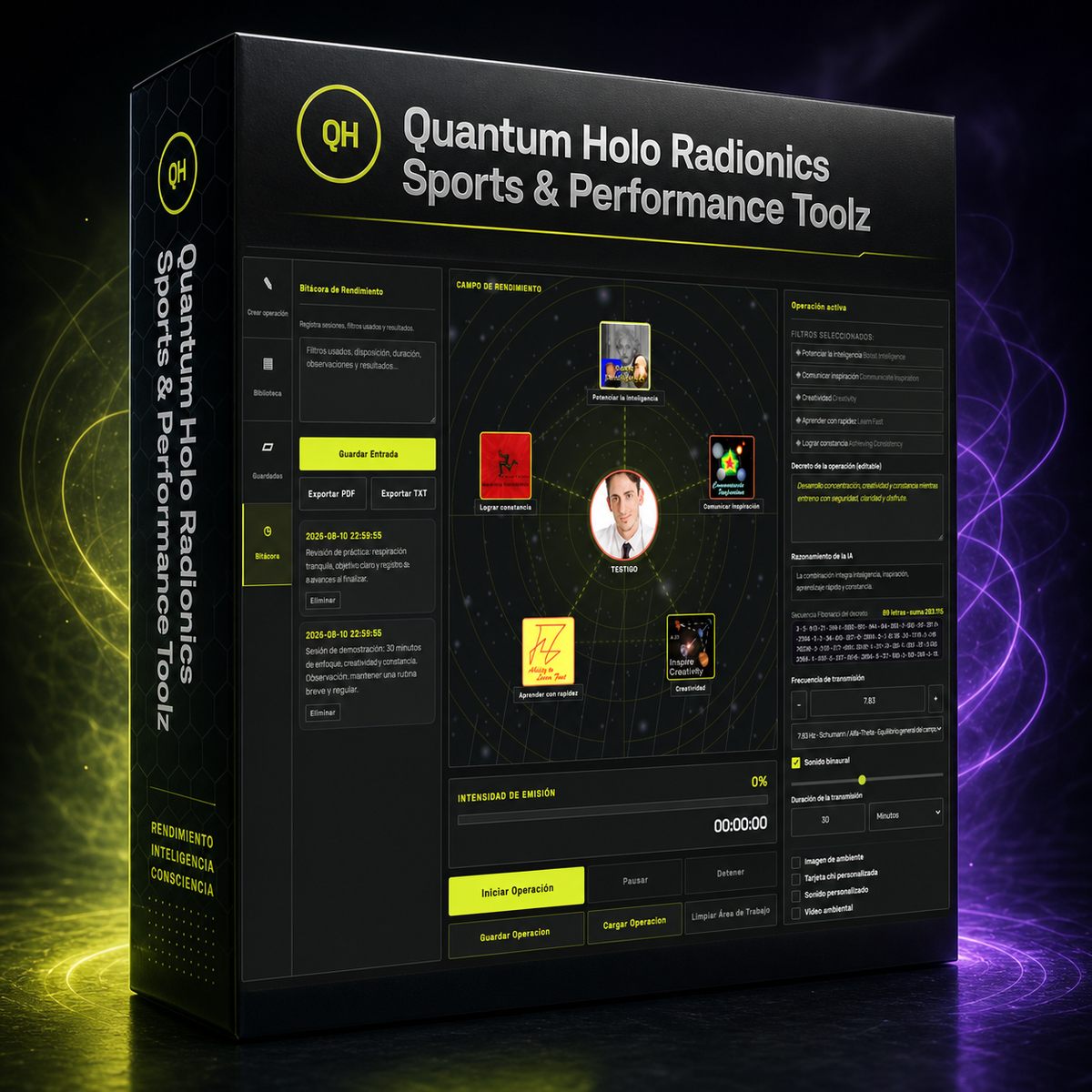 Quantum Holo Radionics Sports Performance Toolz caja 3D principal Caja 3D de Quantum Holo Radionics Sports & Performance Toolz
