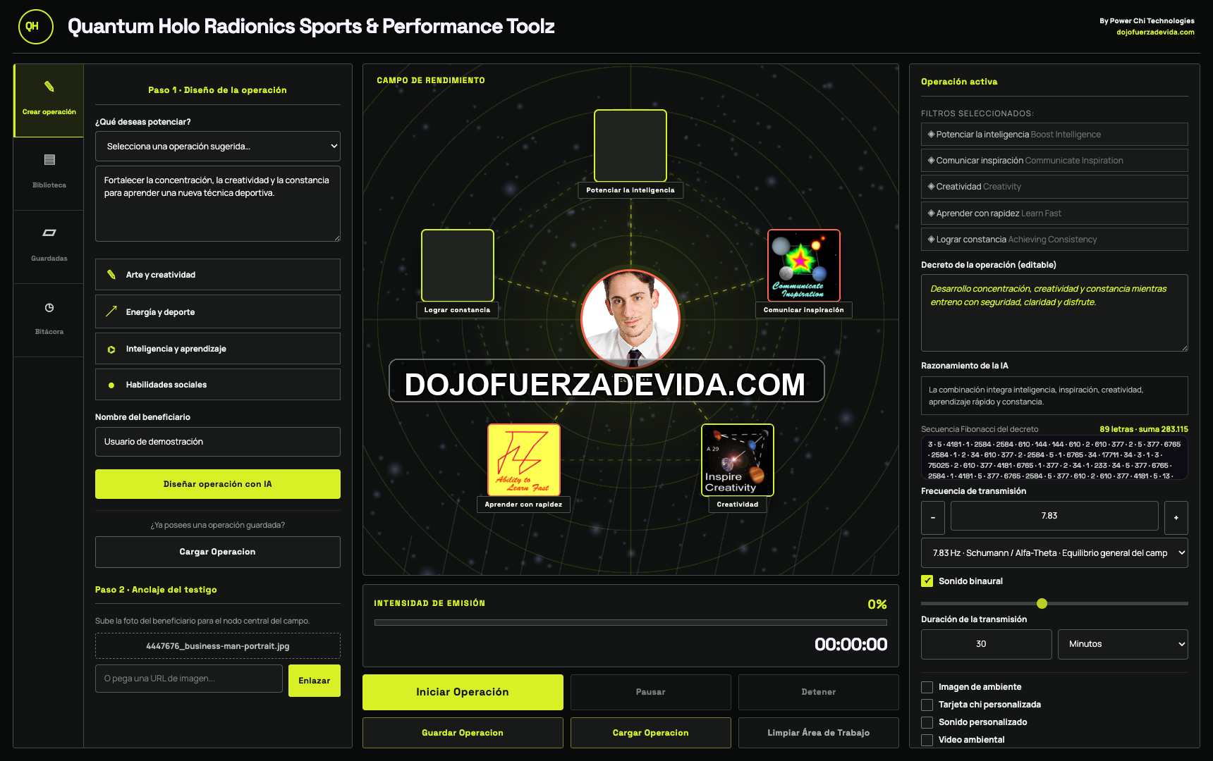 Sports Performance Toolz operación con IA Operación de rendimiento configurada con IA y testigo