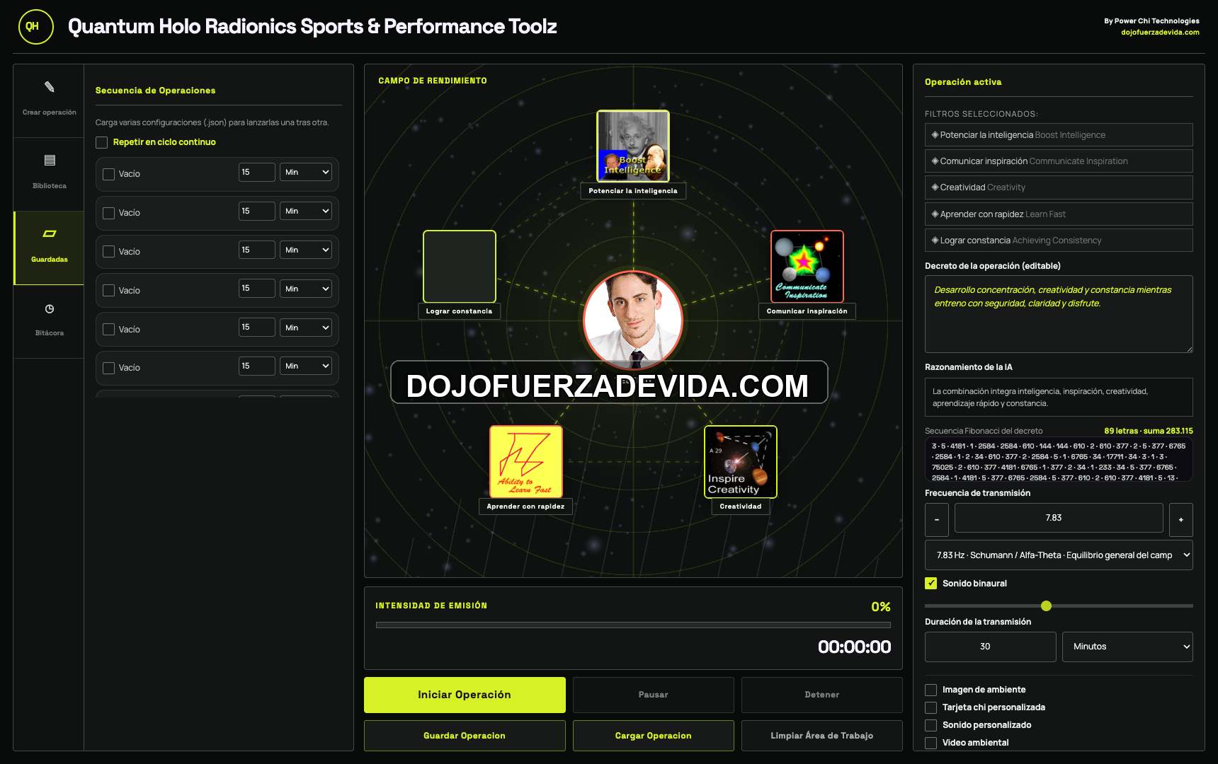 Sports Performance Toolz operaciones guardadas Secuencia de operaciones guardadas en Sports & Performance Toolz