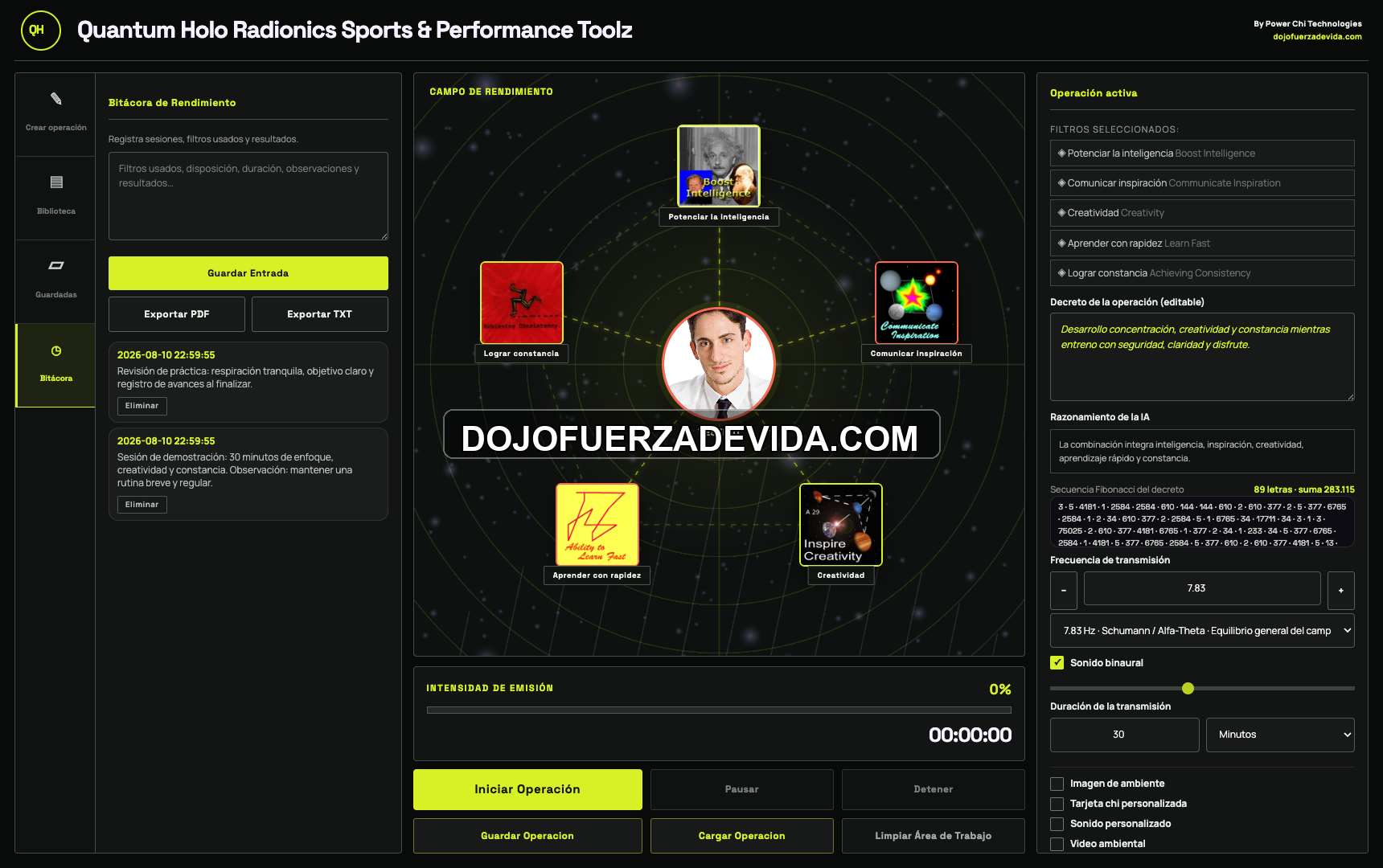 Sports Performance Toolz bitácora de rendimiento Bitácora de rendimiento con exportación PDF y TXT