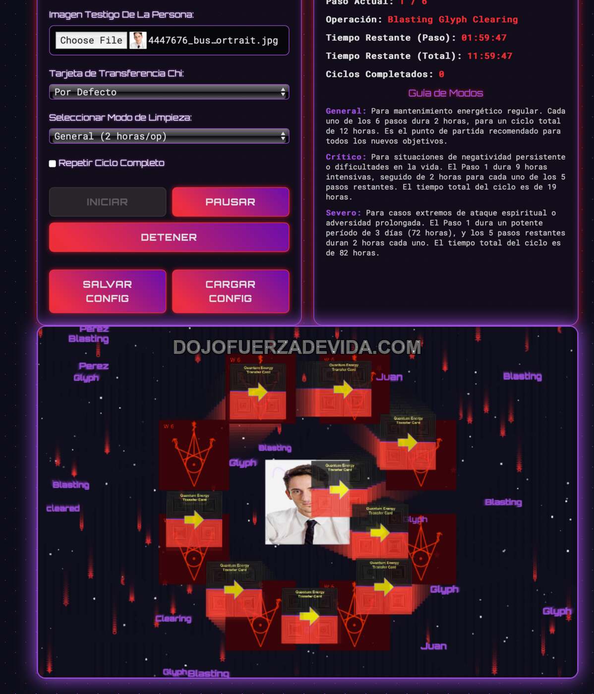 Operación temporizada de Cleansing Toolz en ejecución