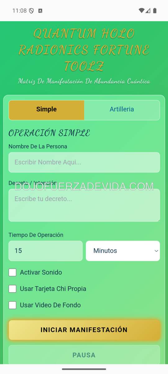 Pantalla principal del modo Simple de Fortune Toolz Android