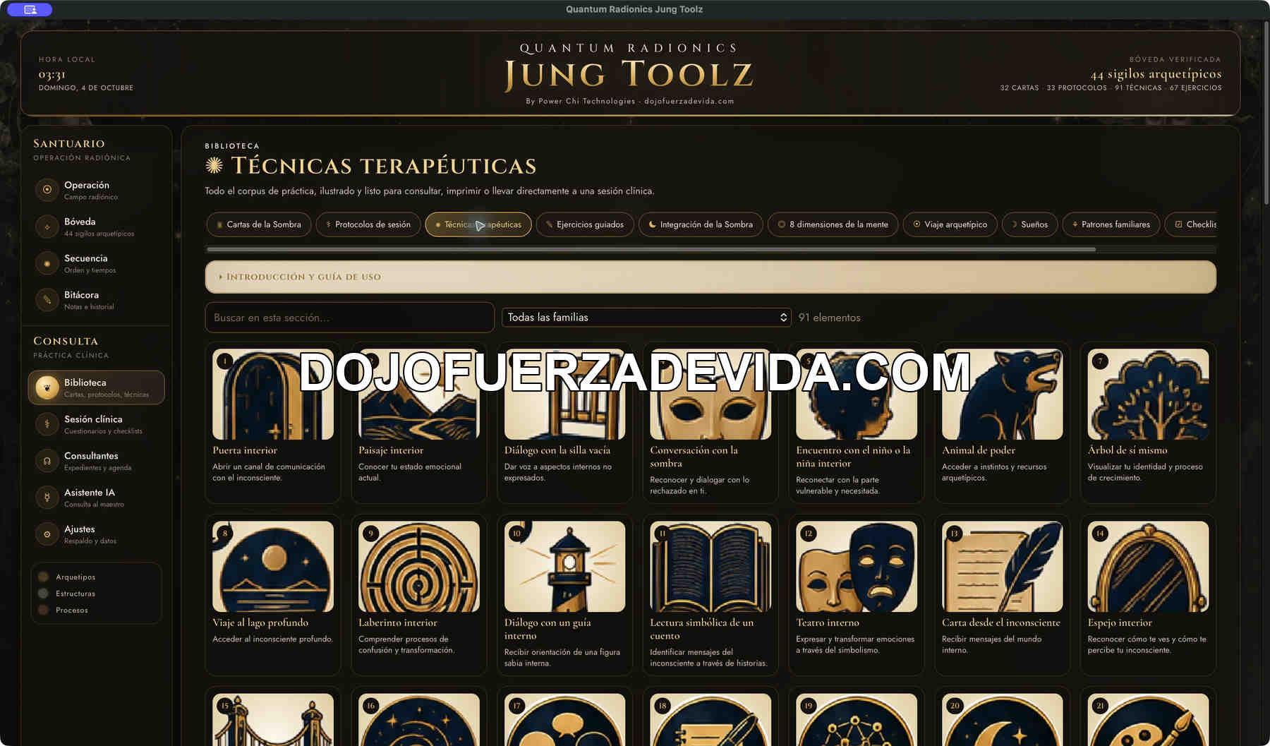 Técnicas terapéuticas Biblioteca de 91 técnicas terapéuticas