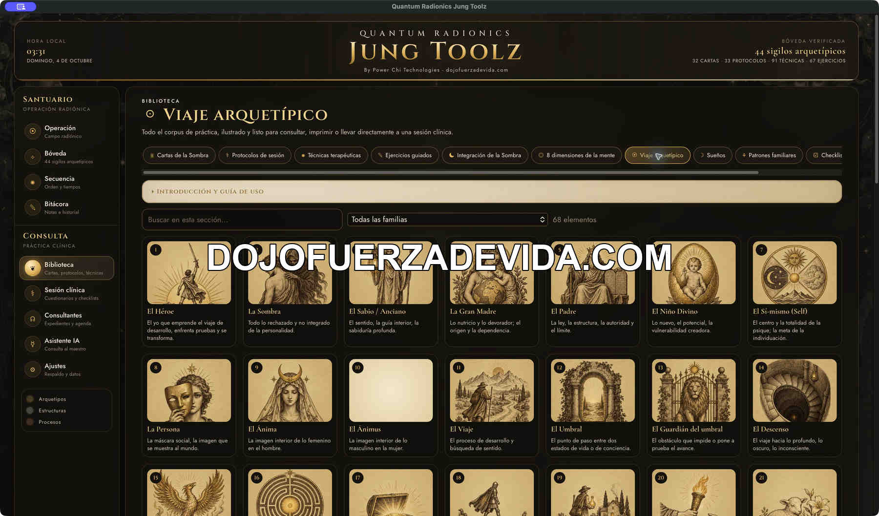 Viaje arquetípico Biblioteca de 68 símbolos del viaje arquetípico